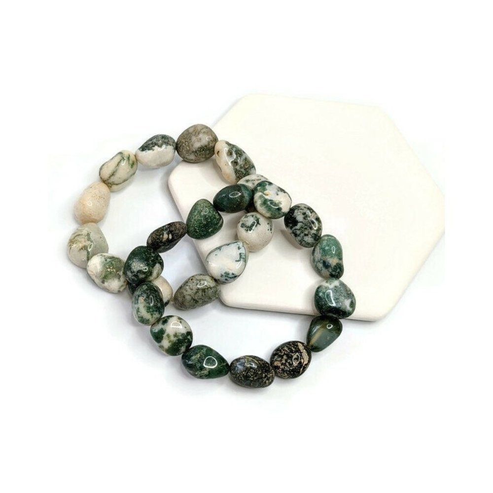Natural tree agate gemstone bracelet - tree agate